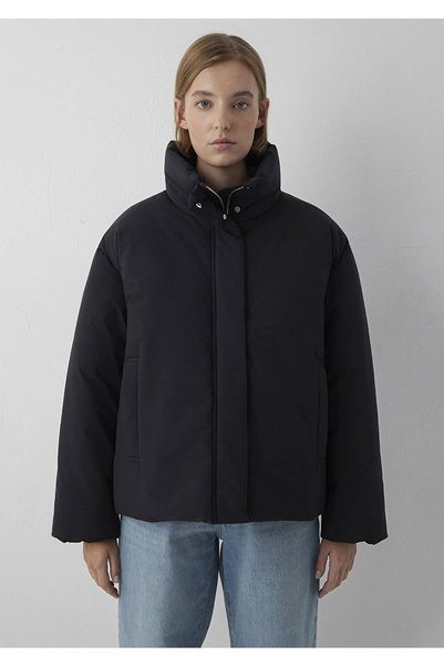 Mavi Stand-Up Collar Jacket Black