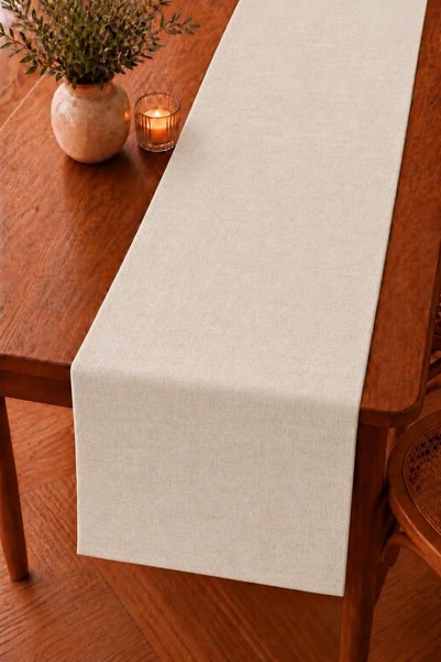 Luxoras Home Cream Vintage Cotton Linen Small Runner 40X140 Premium Linen