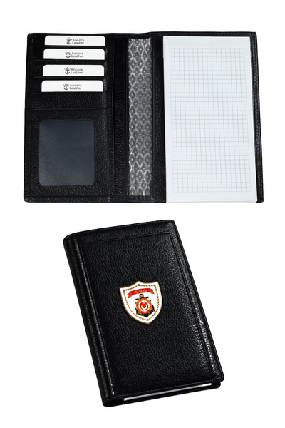 Ancora Leather Hakiki Deri Sahil Güvenlik K.lığı Rozetli Notluk-7790-Siyah
