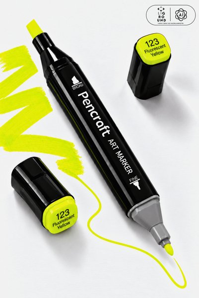 LİGROUND Çift Taraflı Art Marker Çizim ve Boyama Kalemi, İnce Kalın Uçlu, Esk...