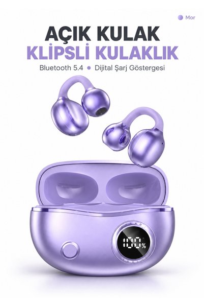 Sidox Premium Clips-On Kulak Klipsli Açık Kulak Bluetooth 5.4 Kablosuz Kulakl...