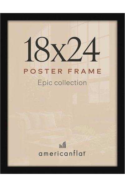 Americanflat 18x24 inch Black Poster Frame | Polished Plexiglass. Hanging Har...