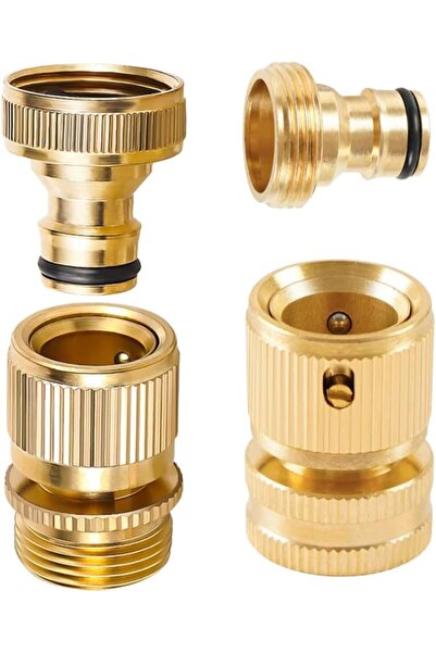 SWIUKPHE Premium Brass Garden Hose Tap Connector Set: 3/4 inch Expandable Mal...