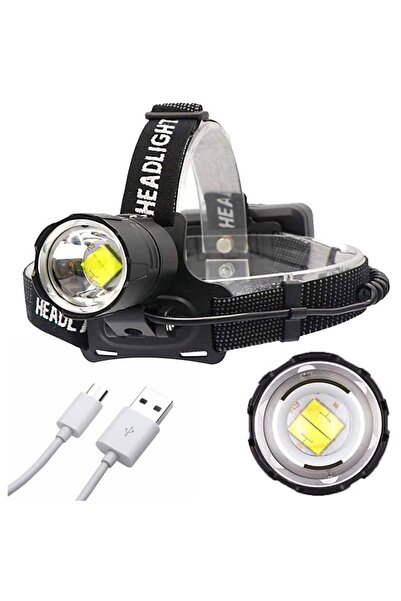 Latauar LED Headlamp, Head Illumination, 3500 mAh Rechargeable Batteries, Tel...