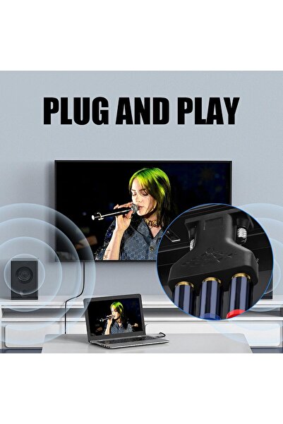 KASTWAVE محول VGA إلى RCA، كابل محول صوت وفيديو من VGA إلى 3RCA للتلفزيون وجهاز العرض LCD ومشغل DVD وجهاز الاستقبال التلفزيوني