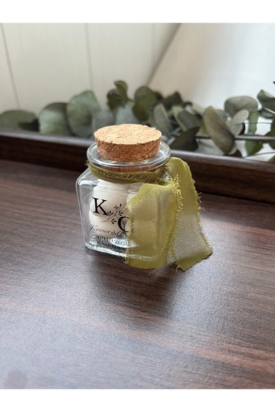 Zarif Souvenirs Cam Kavanozda Nikah Şekeri Hediyelik 20 Adet