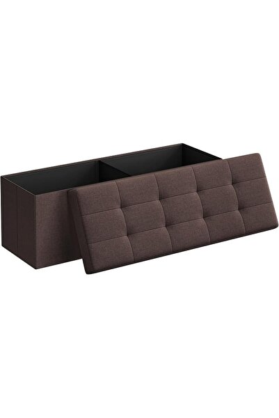 SONGMICS 43 Inches Folding Storage Ottoman Bench, Storage Chest, Foot Rest St...