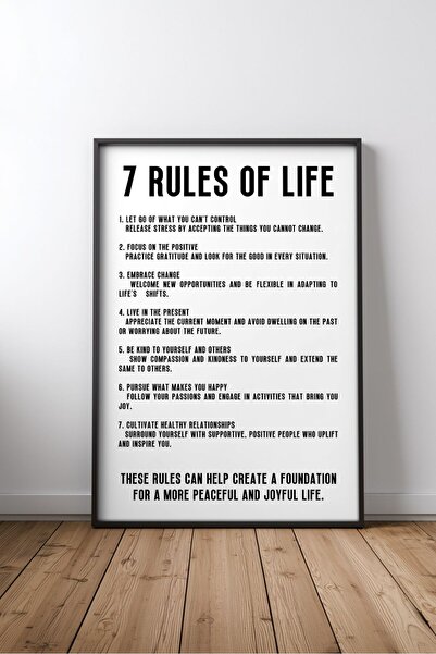 KEYFHOME 7 reguli de viață Citat motivațional în limba engleză nr. 5 Poster t...