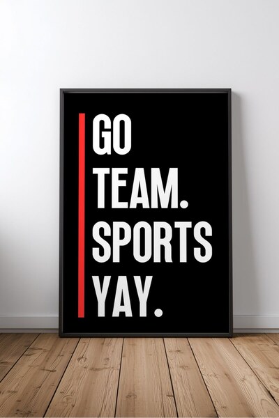 KEYFHOME Go team sports english motivational quote framed mdf painting poster...