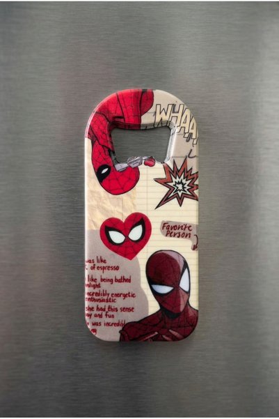 Okapi Spider Man Refrigerator Magnet Opener with Spider Man Figure