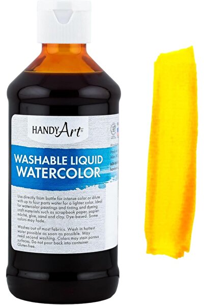 Handy Art ألوان مائية سائلة قابلة للغسل، 8 أونصة، أصفر