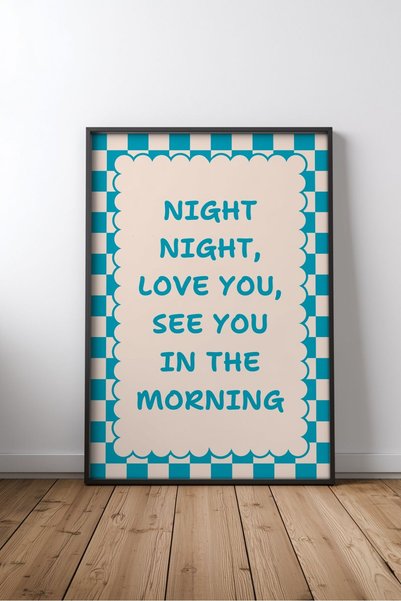 KEYFHOME Night Night Love You Bedroom Written No 1 Poster de pictură pe tablă...