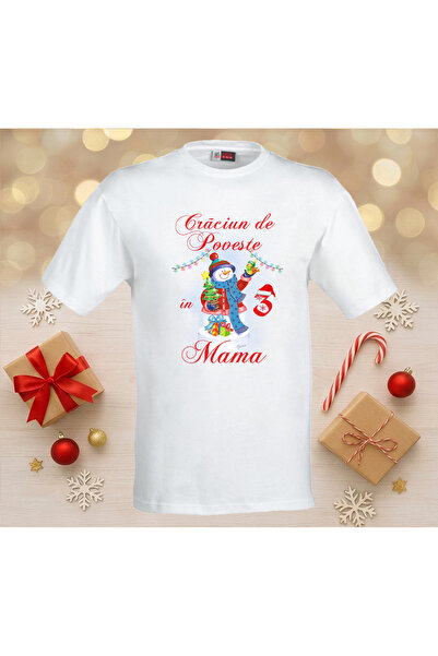 Tavite Personalizate de Poveste Set 2 tricouri si 1 body Craciun, ”Primul Craciun”, CR56, Alb, 100% bumbac