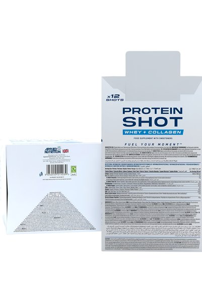 applied nutrition أبلايد نيوتريشن بروتين شوت مصل اللبن مع الكولاجين (Applied Nutrition Protein Shot Whey + Collagen) بنكهة التوت الأزرق