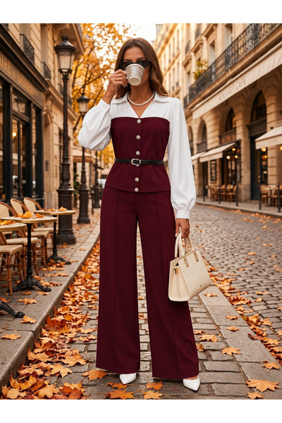 METKAR Women's Long Sleeve Collared Front Buttoned Beltless Shirt Blouse and ...