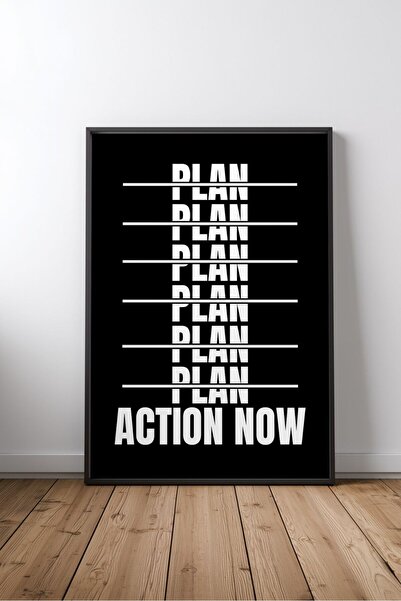 KEYFHOME Planiraj akciju sada Engleski motivacioni citat Uramljeni MDF poster...