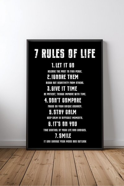 KEYFHOME 7 Reguli de viață Citat motivațional în limba engleză nr. 2 Poster t...
