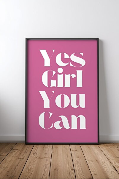 KEYFHOME Da, fată, poți! Citat motivațional în engleză nr. 4, poster de masă ...