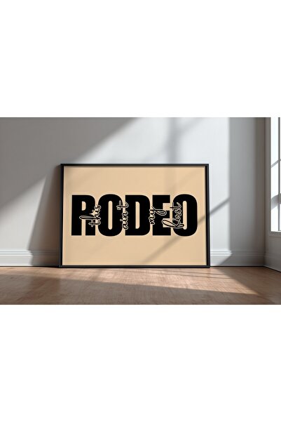 KEYFHOME Rodeo Ain't Fun Funny English Written Framed MDF Painting Poster Liv...
