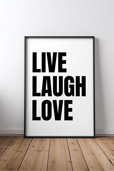 KEYFHOME Live Laugh Love Love and Love Inscripționat Nr. 2 Încadrat MDF Tablo...