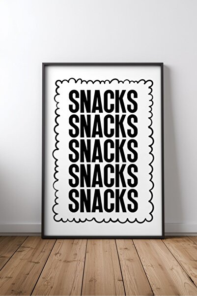 KEYFHOME Snacks kitchen written no 2 framed mdf table poster kitchen wall dec...