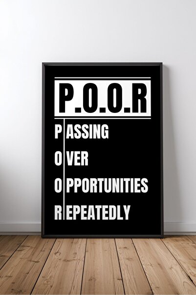 KEYFHOME POOR Passing Over Opportunities Citat motivant în engleză Tablă MDF ...