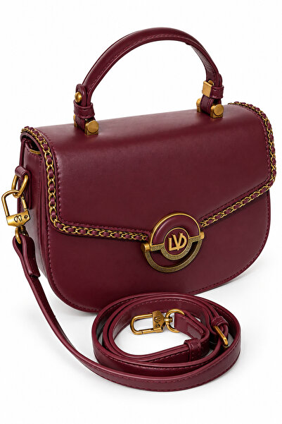 Levidor Burgundy Oval Case Stylish Women's Hand and Shoulder Bag with Chain a...