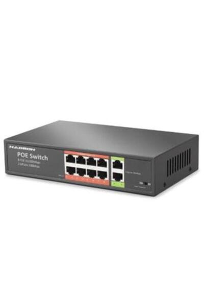 HADRON ShakkkMarket HDX1441 AI PoE Switch 8 Port 2 Uplink 65W Siyah