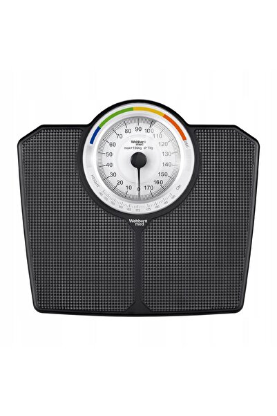 WEBBER Cântar de baie clasic MECANIC Analogic până la 180 KG NEGRU IMC