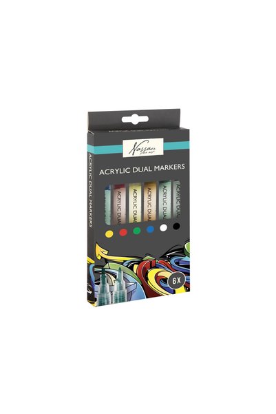 Javoli Colorful Nassau set of 6 Double -tip acrylic markers