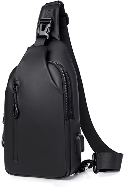 Yelajoy Black Sling Bag,USB Charging Port Crossbody Shoulder Backpack