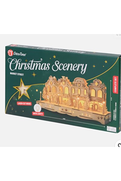 Generic Brand Decorațiune de Crăciun din Lemn DecoTime Market Street cu Ilumi...
