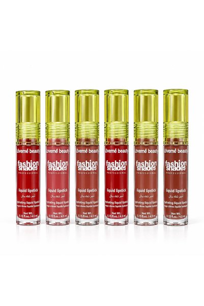 LOVEME BEAUTY طقم روج سائل مرطب فاشن شيدز من - 6 ألوان أحمر شفاه نود ووردي جذابة لكل إطلالة | A أو B