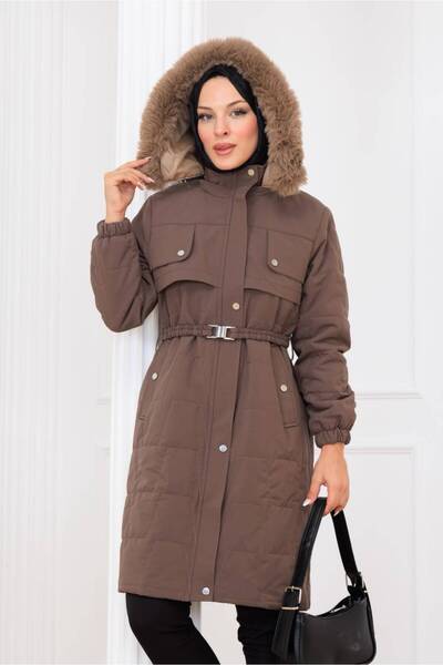 lavrisa Women's Belted Montana Fabric Coat