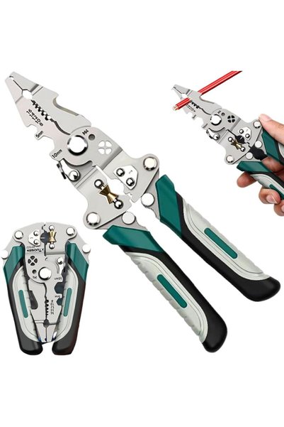 CESTBELLA Wire Stripper Pliers 14 in 1, Multifunctional Folding Electrical Tool