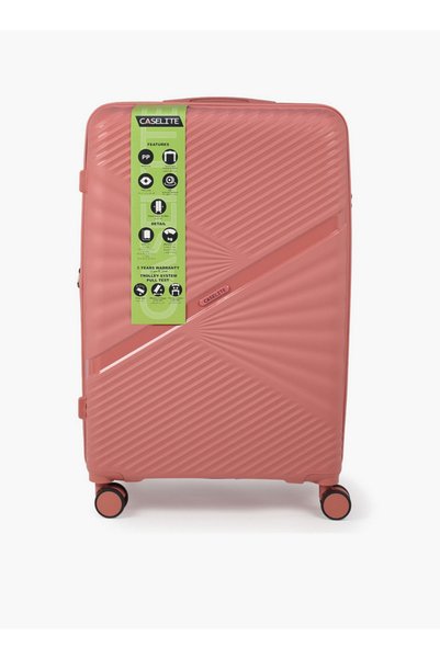 Caselite Textured Hardcase Luggage Trolley with Retractable Handle - 24 inches Check-In Bag
