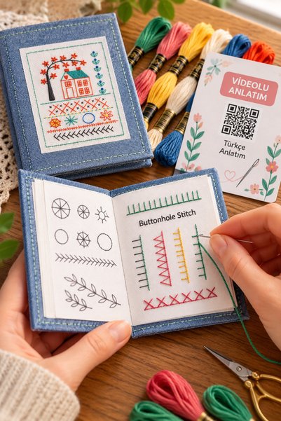 LİVA CRAFT Art & Craft Nakış Örnekleri Kitabı Ufak Boy, Başlangıç İçin Dikiş Kitabı, Nakış Hobi Kiti