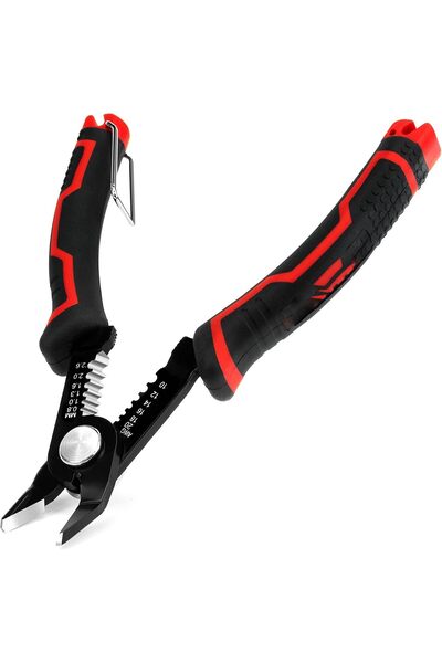 JOYZZZ Wire Stripper Tool, 6-Inch Wire Cutters with Supplementary Stripping, 2-in-1 Flush Cutter for Electric Cable Stripping Cutting and Crimping, Handy and Slim Diagonal Cutters, Side Cutting Pliers