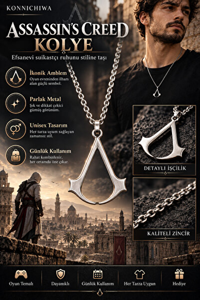 FG KONNİCHİWA Assassin's creed assassin emblem unisex necklace - metal neckla...
