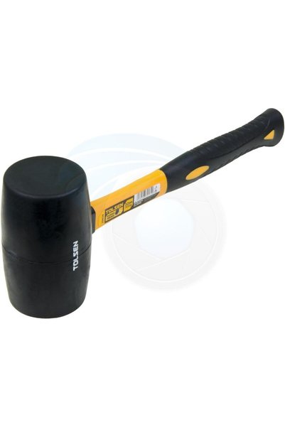 TOLSEN Large Rubber Mallet Hammer Fiberglass Rubberized Handle Grip,Black,32o...