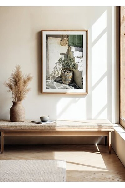 KEYFHOME Tablou MDF cu cadru din lemn cu arbore de măslin, poster, decor de p...