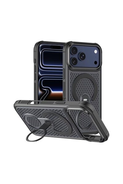 Joyshell Husa iPhone 18 Pro, Mesh, MagSafe, Inel 360°, Anti-incalzire, Anti-s...