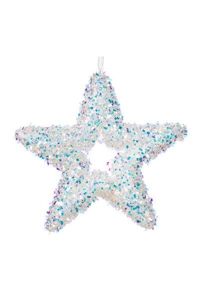 OEM Ornament Brad de Crăciun din Spuma Stea Irizata Tinsel 14 cm – Decor Fest...