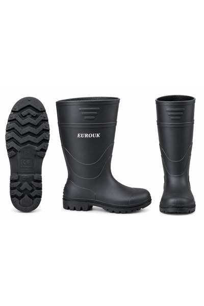 Generic Euro UK Gumboot Full Black Without Steel Toe Size 43