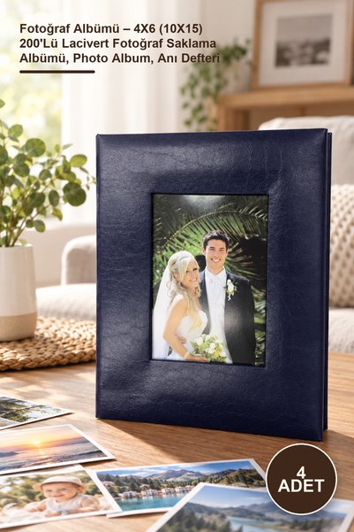 Yenilig 4 photo albums - 4x6 (10x15) navy blue photo storage album, photo alb...