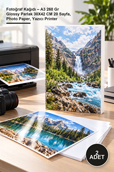 Yenilig 2 rolls of photo paper - a3 260gsm glossy bright 30x42cm, 20 sheets, ...
