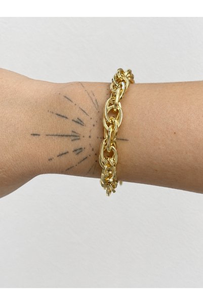 Lisse.co Interlocking Ring Chain Tarnish Resistant Steel Bracelet