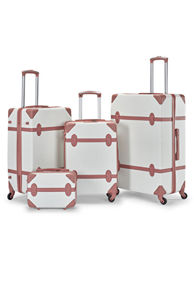 LİMRA Limra Classic Design 4 Piece Fiber Travel Luggage Set 28/24/20/12 Inch ...