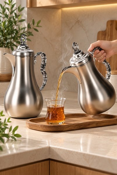 Generic Trams Hospitality Set in Matt Silver Steel with Wavy Decorative Handl...