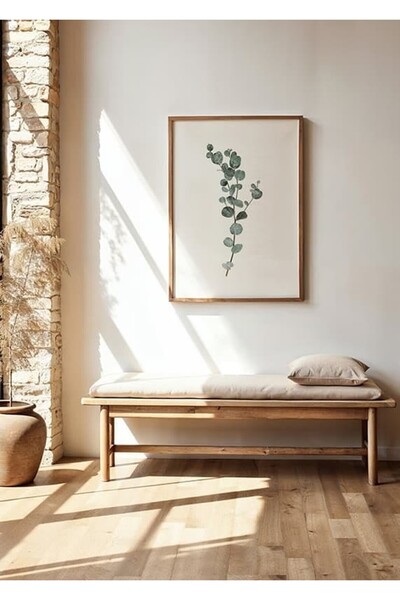 KEYFHOME Eucalyptus No1 Botanic Wood Framed MDF Table Poster Living Room Wall...